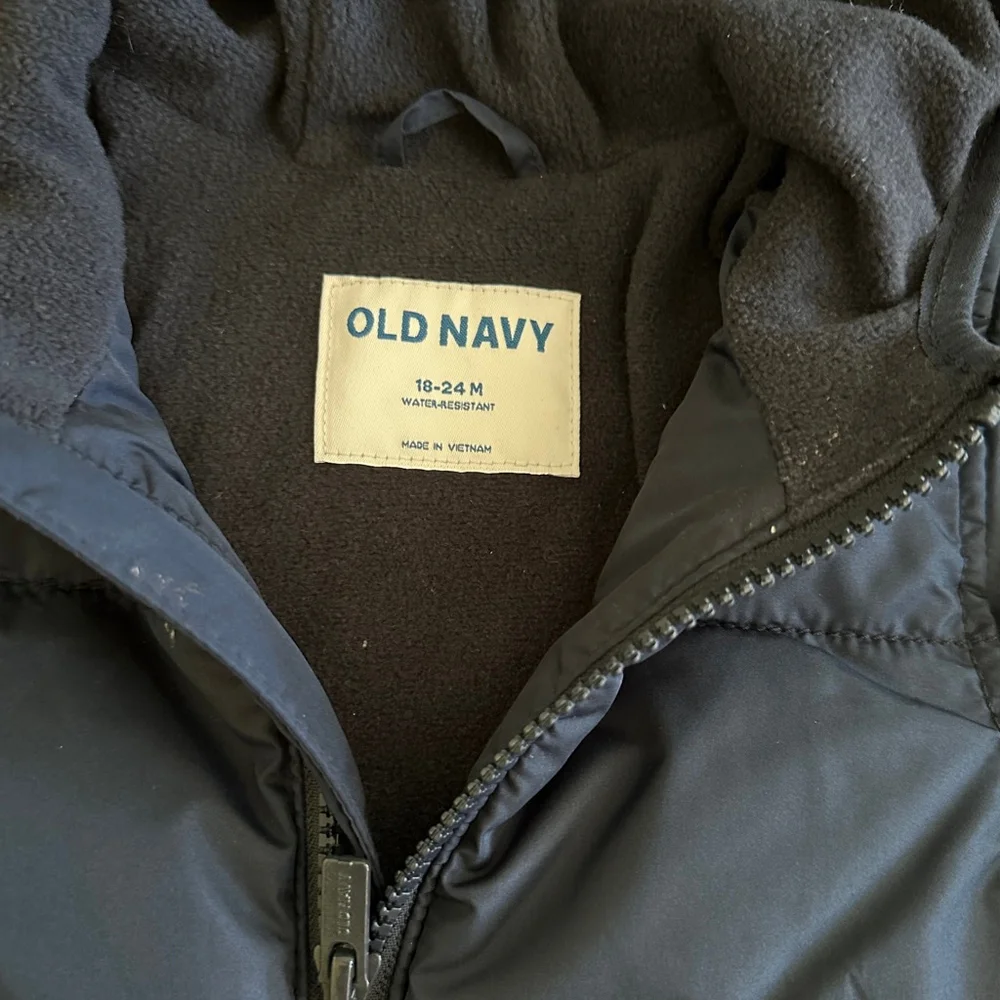 Baby Old Navy Puffer Jacket 18-24 Months Navy Blue
